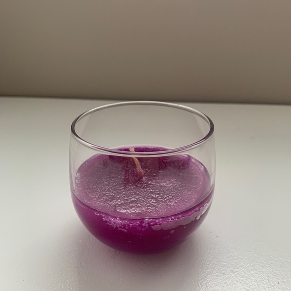 3 for $15 NEW Purple Candle in Glass Holder - Picture 2 of 3
